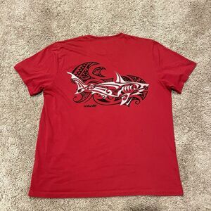 Crazy Shirts Hawaii Red T-Shirt Mens Size Medium Shark Pima Cotton